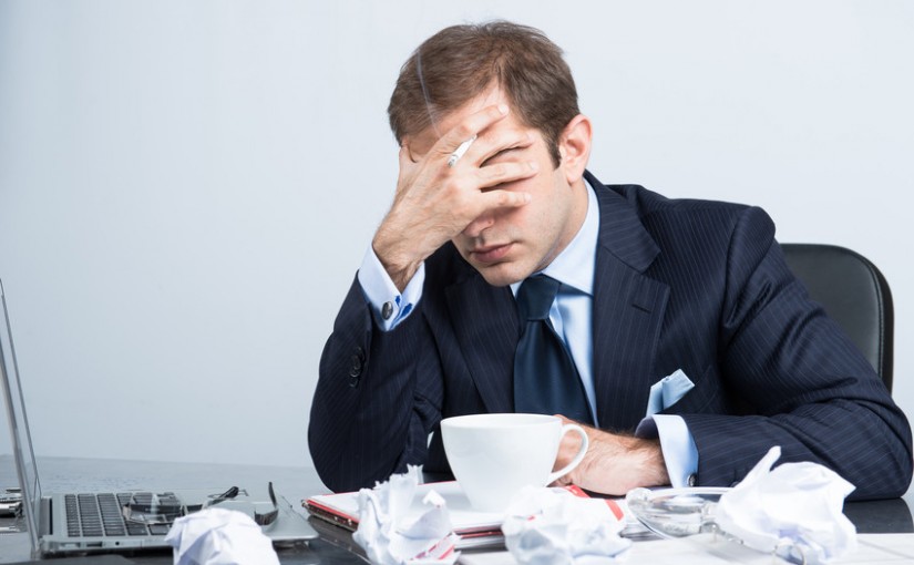 business man frustrated and smoking