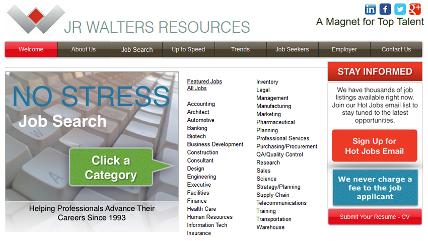 JR Walters Resources: 100 placements in Top Echelon Network!